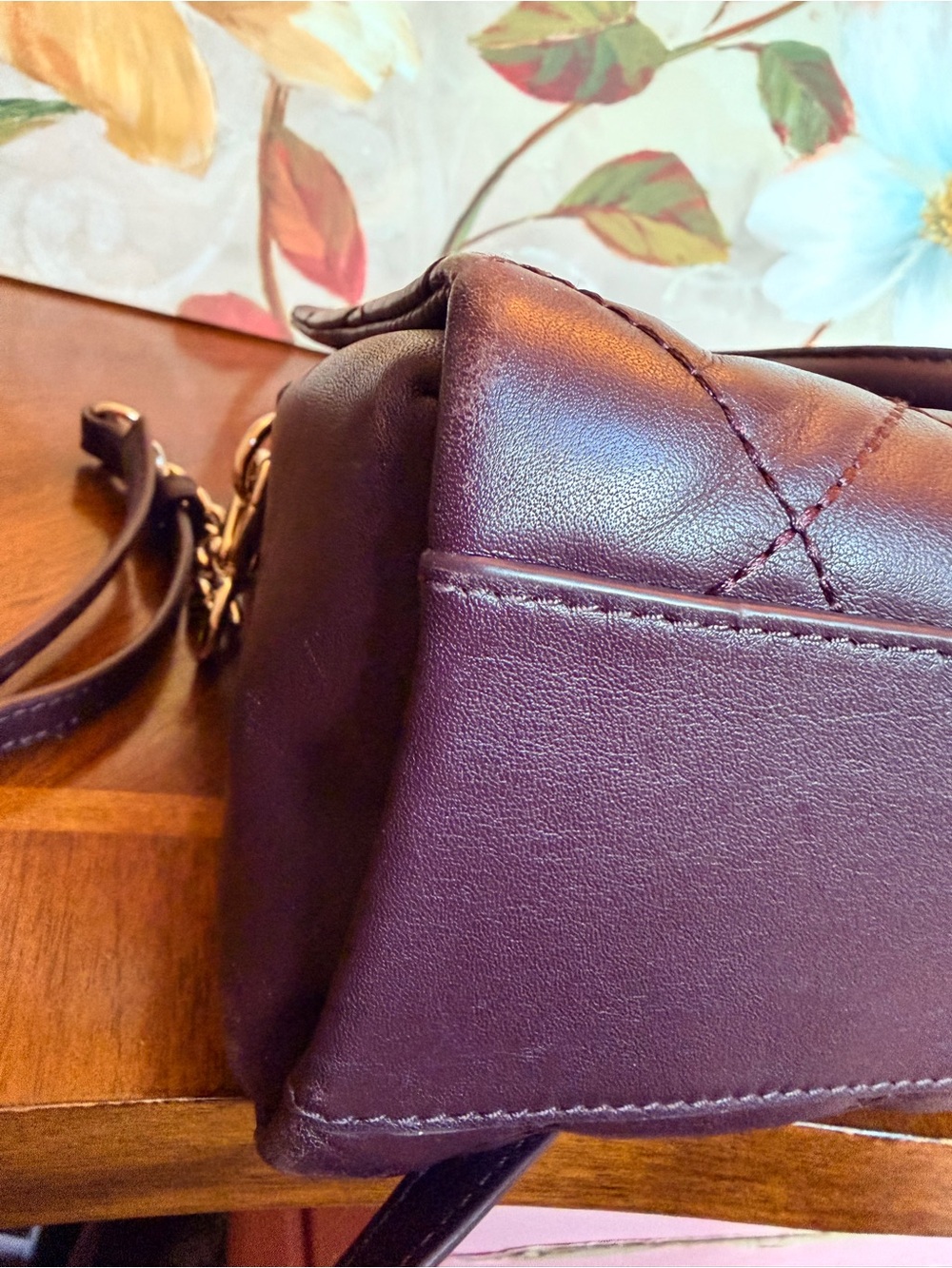 Kate Spade Eggplant Quilted Leather Shoulder Bag w/Gold Hardware (GUC) - Picture 12 of 17